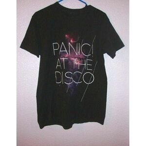 Panic At The Disco Galaxy T-Shirt Size L Black Grapic Band Rock Music Y2K